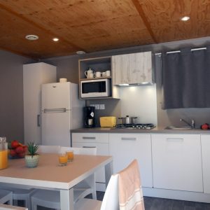 RIV FKK-Urlaub Riva Bella Korsika Frankreich - Chalet Costa Serena Küche u. Essplatz