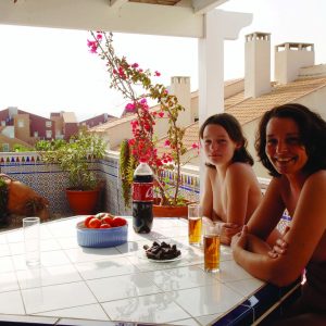 FKK-Uralub Poblado Naturista Vera Spanien - auf der Terrasse