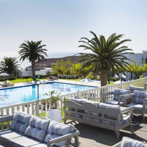 FKK-Urlaub Vritomartis Kreta Griechenland - Terrasse und Pool