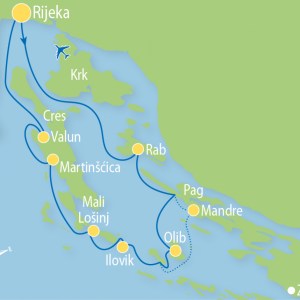 FKK Urlaub mit Miramare Reisen - FKK Kruezfahrt Adria mit MS Kazimir - Route